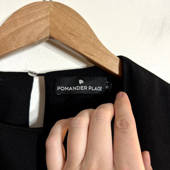 Pomander Place Black Peplum Blouse - Picture 2 of 4